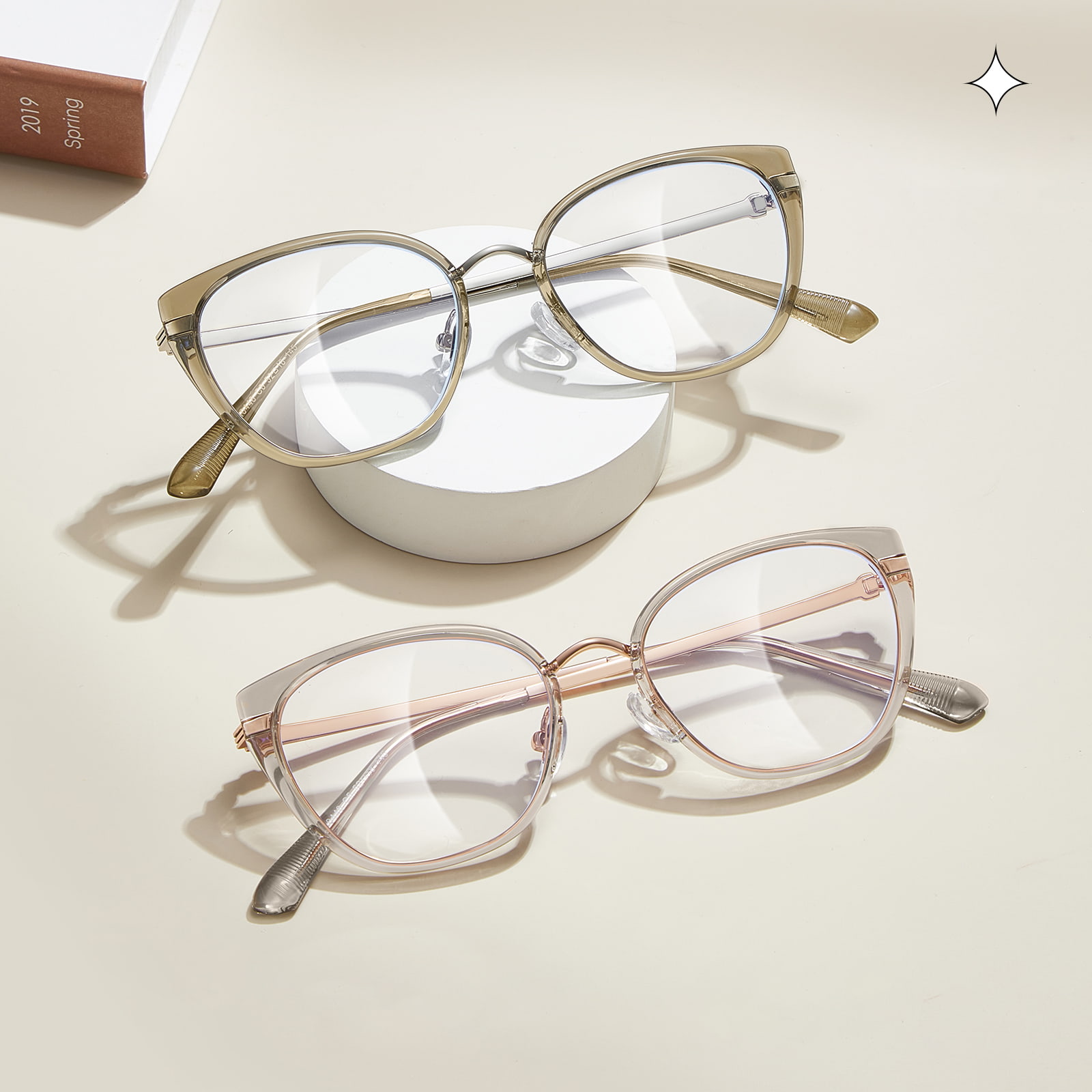 210448 عینک راه راه Clear Eye Anti-Blue Leters