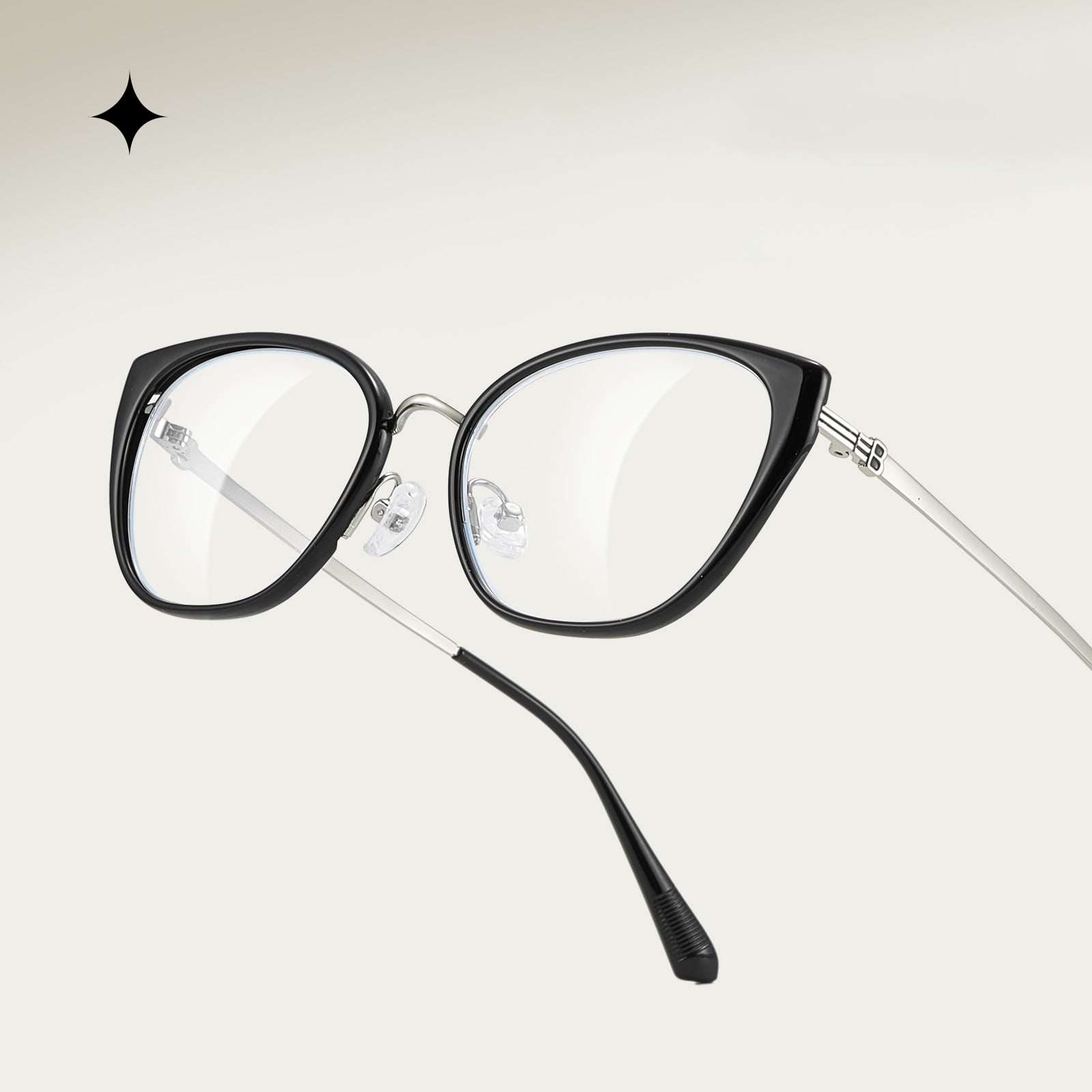 210448 عینک راه راه Clear Eye Anti-Blue Leters