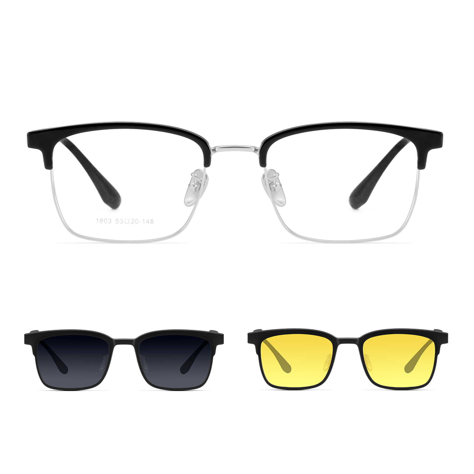 ست 3 در 1 مغناطیسی قوی عینک آفتابی Driving Myopia 1803